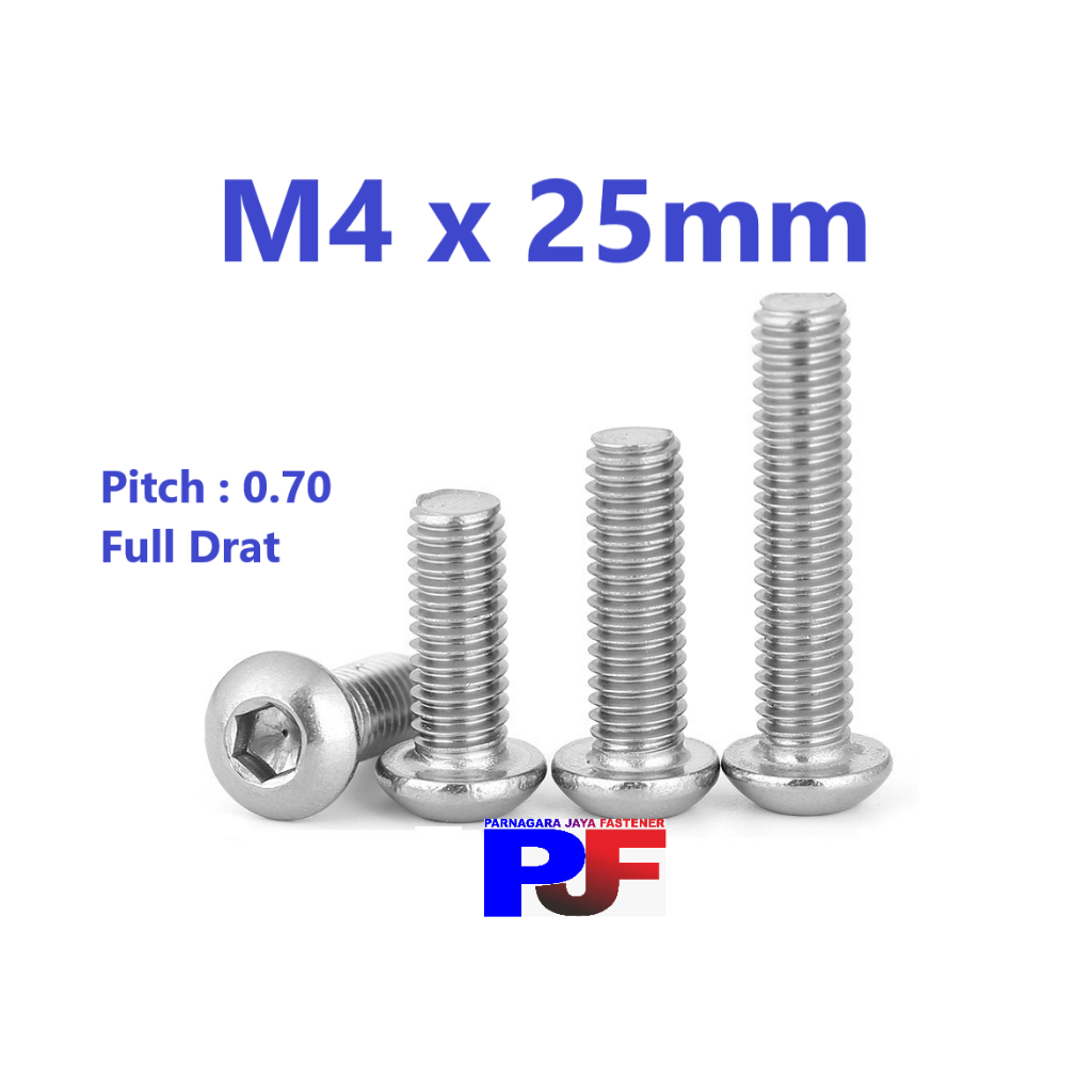 Baut L Button M4x25mm/Baut Button L M4x25mm SUS 304