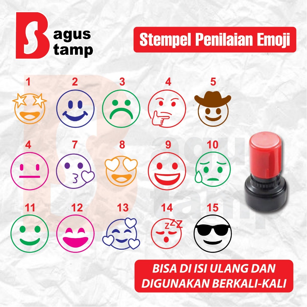 

Stempel Rewards EMOJI EMOTICON Teacher Stamp Penilaian Guru Anak LUCU TK SD Paud