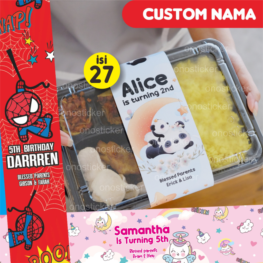 

Paperbelt ulang tahun bento nasi kotak stiker