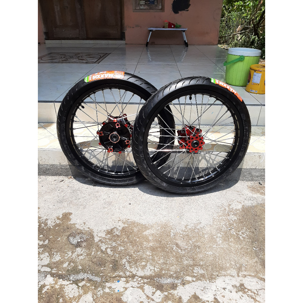 Wheelset Semi Cacing CRF 160 Rata Ban Maxxis Baru Ring 17