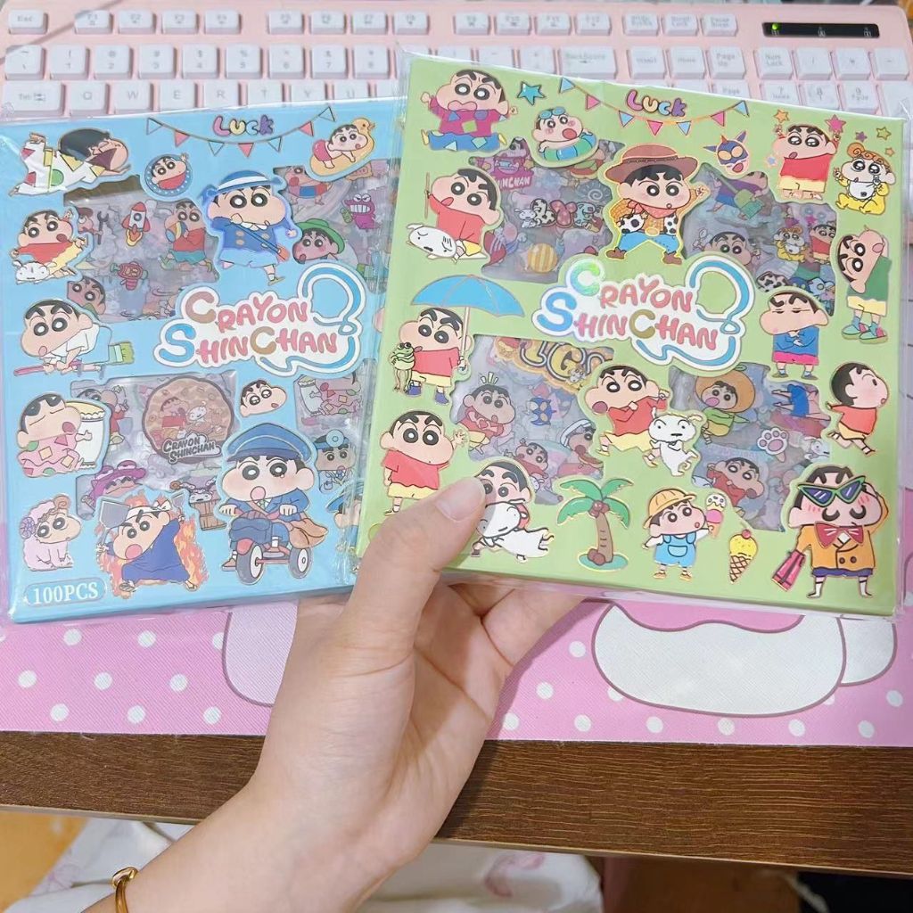 

STICKER SHINCHAN 100 Pcs/box Dekorasi Buku Gelas Stiker Anti Air waterproof/Sticker Lucu Stiker karakter