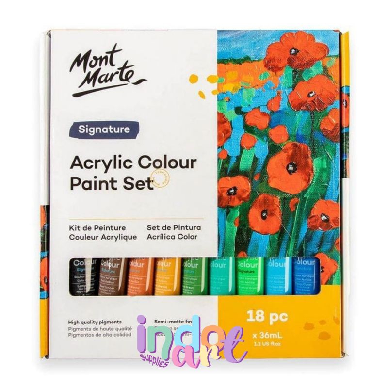 

(IAS) Mont Marte Acrylic Colour Paint Set Signature 18pc