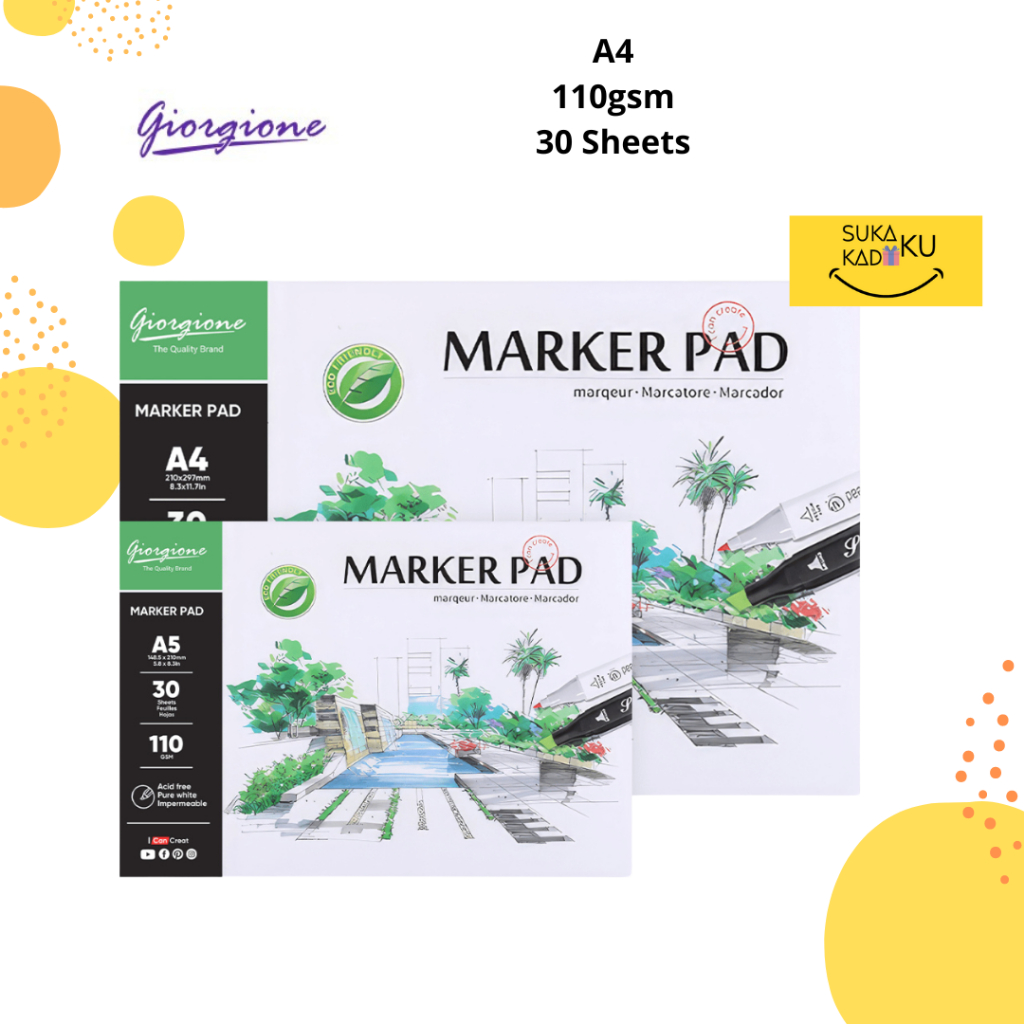 

GIORGIONE MARKER PAD DRAWING BOOK PAPER A4 G-MK30-A4