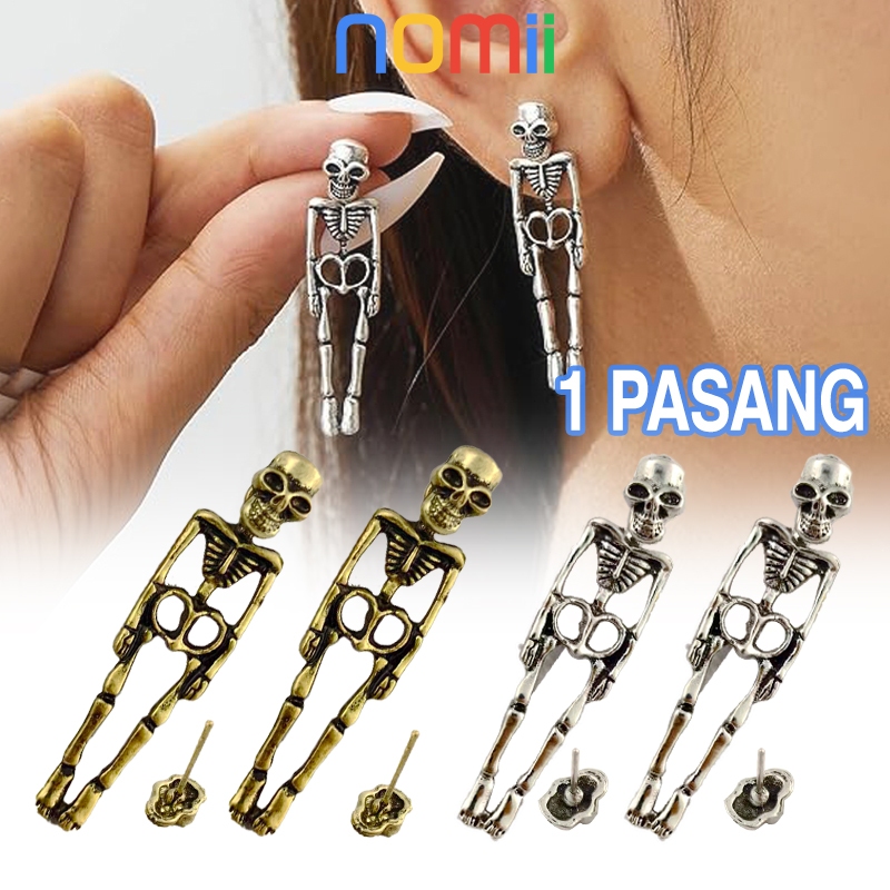 Anting-Anting Tengkorak Tengkorak Kerangka Manusia Buatan Dapat Dilepas