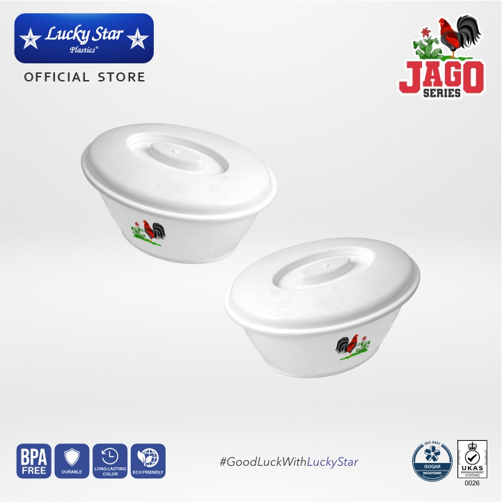 Lucky Star - (Jago Series) Mangkok Buah Oval "SIZE M" Tutup/ Baskom plastik mangkok buah plastik can