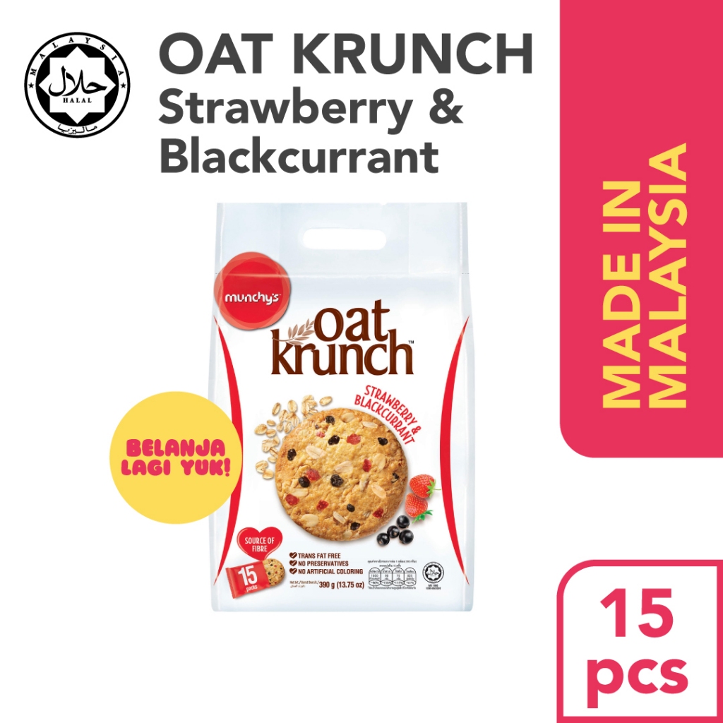 

MUNCHYS OAT KRUNCH STRAWBERRY & BLACKCURRANT / MUNCHYS OAT KRUNCH STROBERI & BLEKAREN(15pcs)