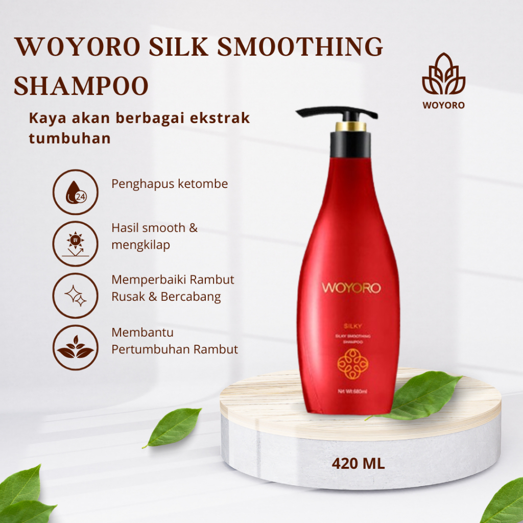 SHAMPOO WOYORO SMOOTH With Hydrolyzed Silk Keratin - SHAMPO KHUSUS SETELAH PELURUSAN Rambut Lembut 4