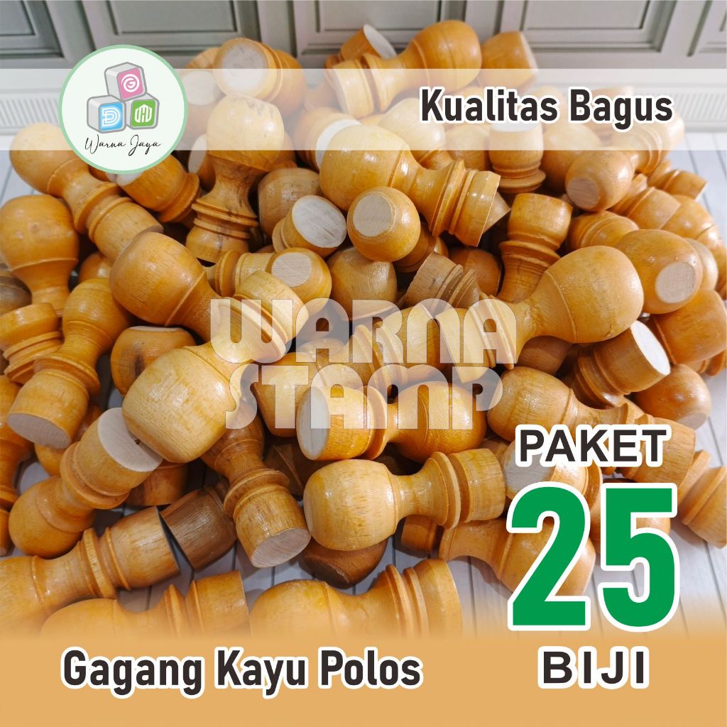 

GAGANG STEMPEL KAYU POLOS / PAKET 25 BIJI / GAGANG KAYU