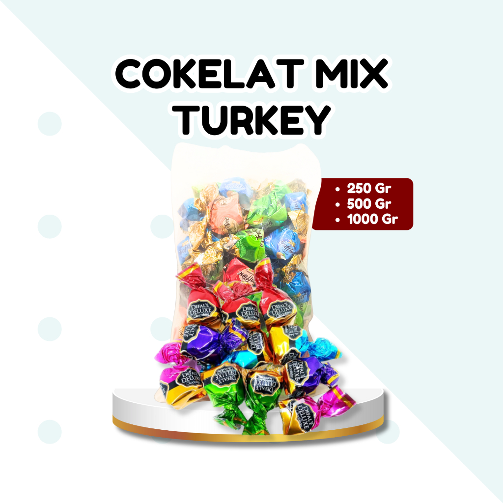 

Cokelat Arab Turki Berbagai Varian Rasa | Coklat Mix Turkey Traffline Oleh Oleh Haji Umroh 500gr 250gr dan 1kg