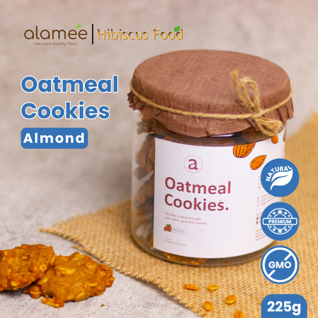 

ALAMEE Oatmeal Diet Cookies - Cemilan Almond Snack Kue Kukis Sehat Healthy Snack Oat 225gr