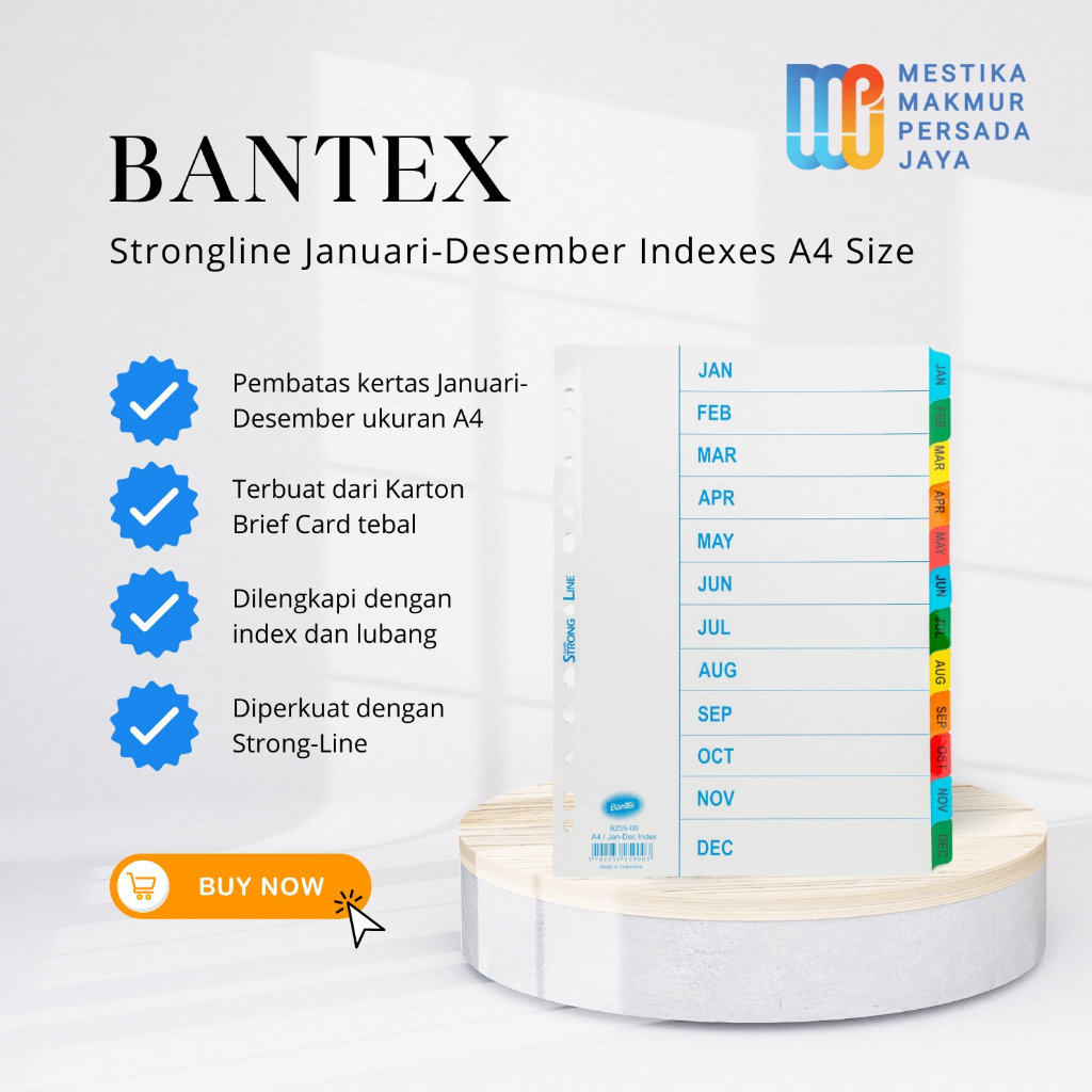 

Bantex Strongline Index Pembatas Kertas A4 Tipe "Januari-Desember | Pembatas Buku Ordner Binder | 6259