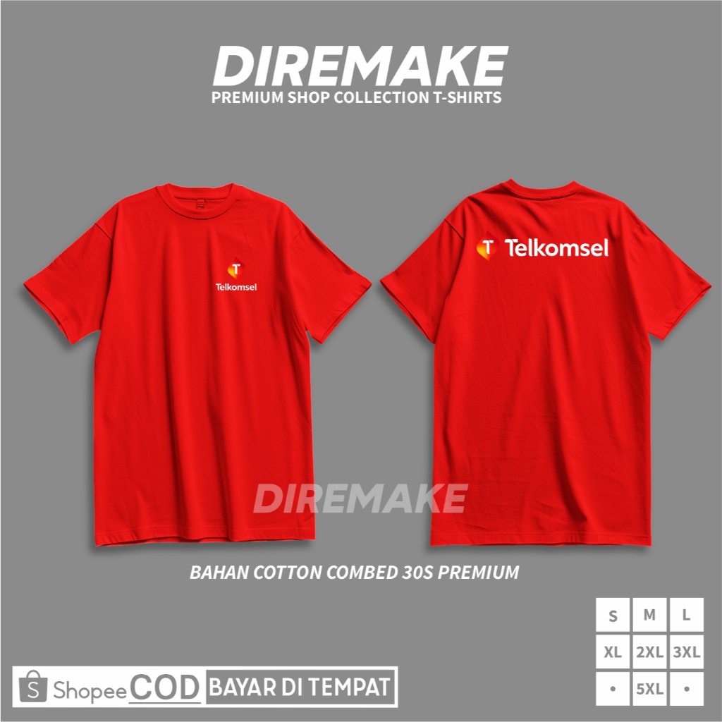 Kaos Casual Unisex Perusahaan Provider Telkomsel Indonesia T-shirt - Diremake