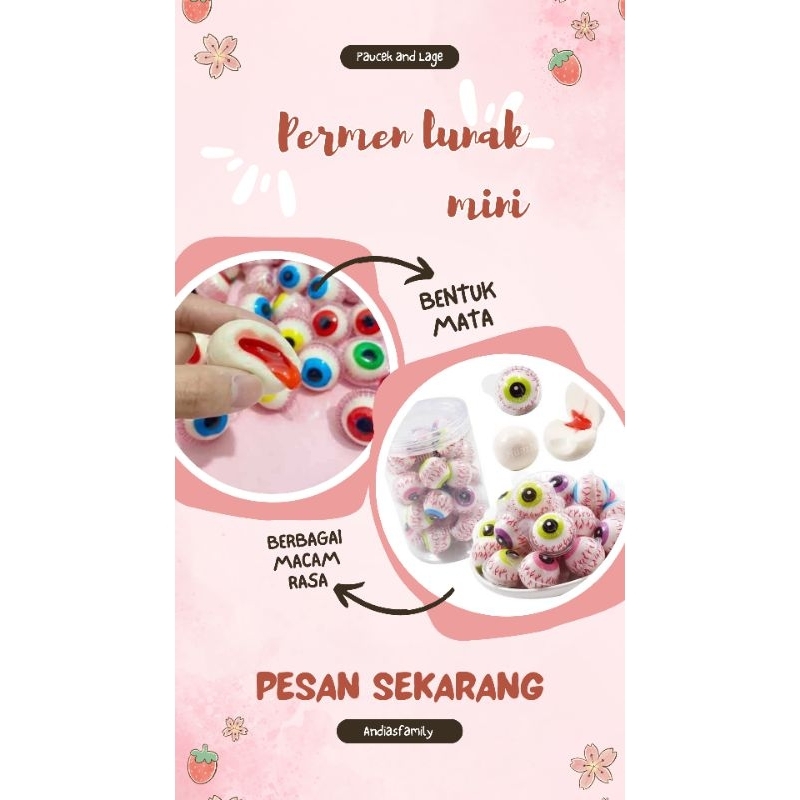 

Permen lunak mini (gummy eyeballs) Isi 120 pcs