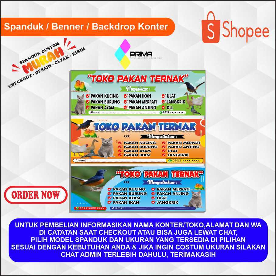 BANNER SPANDUK TOKO PAKAN TERNAK/HIASAN TOKO PAKAN TERNAK/Custom Banner