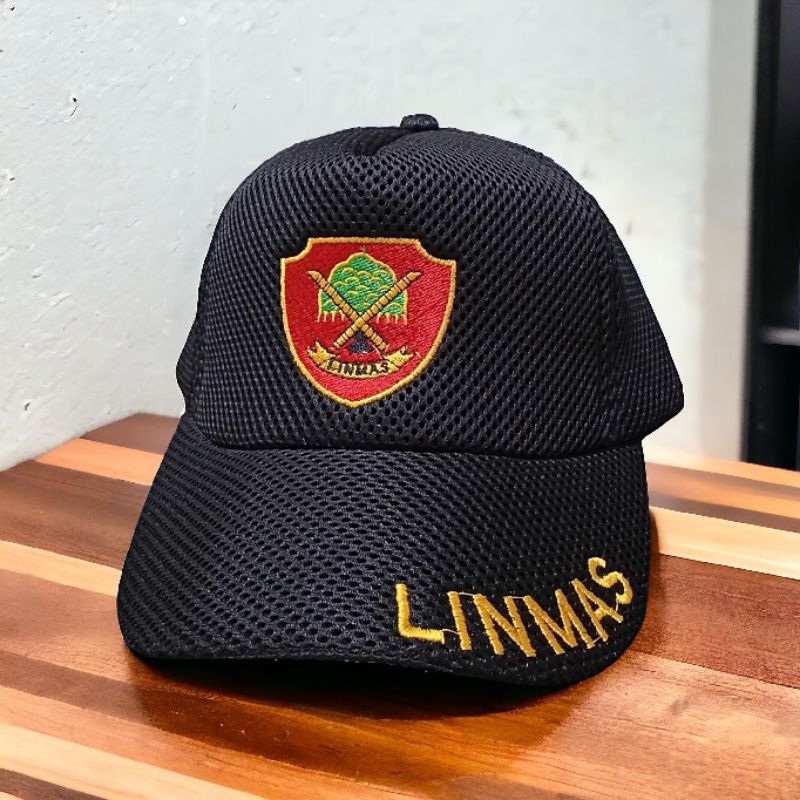 topi Linmas hitam topi linmas terbaru hitam