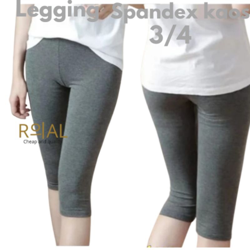 Legging Pendek Wanita 3/4 Bahan Kaos Rayon Soft Legging Wanita Dalaman Wanita