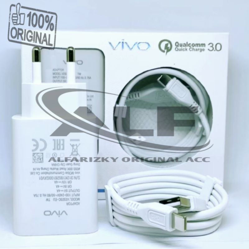 Charger Casan Type C For Vivo V20 Y30 Y30i Y31 Y50 X30 X50 Y51 Y70 Original Fast Charging Travel Ada