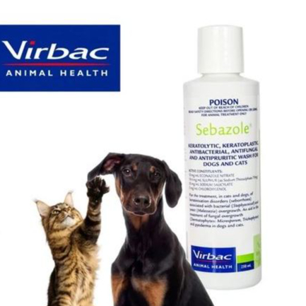SEBAZOLE 250ML/SHAMPOO JAMUR KUCING ANJING BAGUS / VIRBAC SEBAZOLE