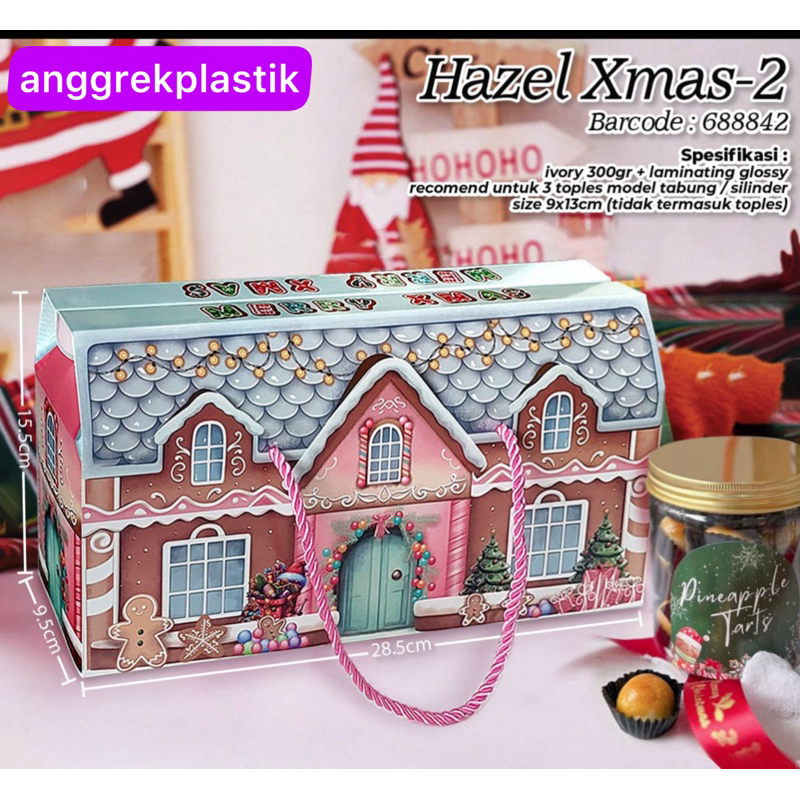 

Dus Box Kue cookies toples jar Natal hazel