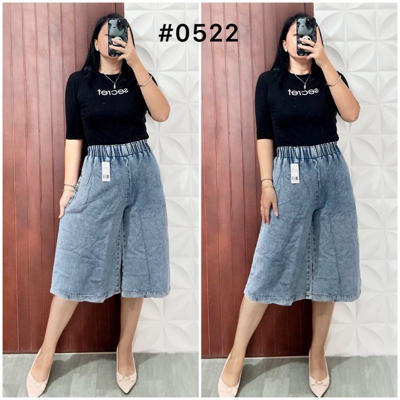 Kulot 7/8 Jeans Snow Premium / Kulot Pendek Denim Wanita Dewasa