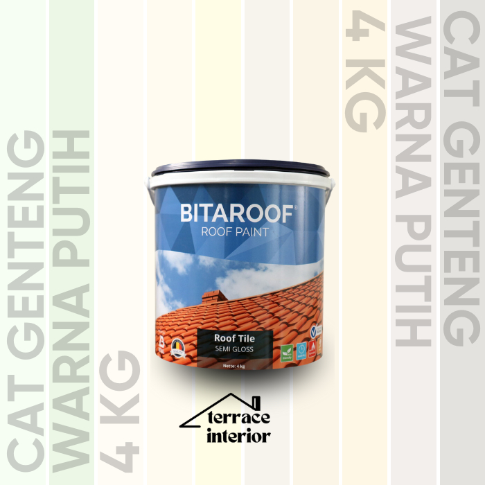 Cat Genteng Bital Asia Bitaroof Warna Putih 4 KG