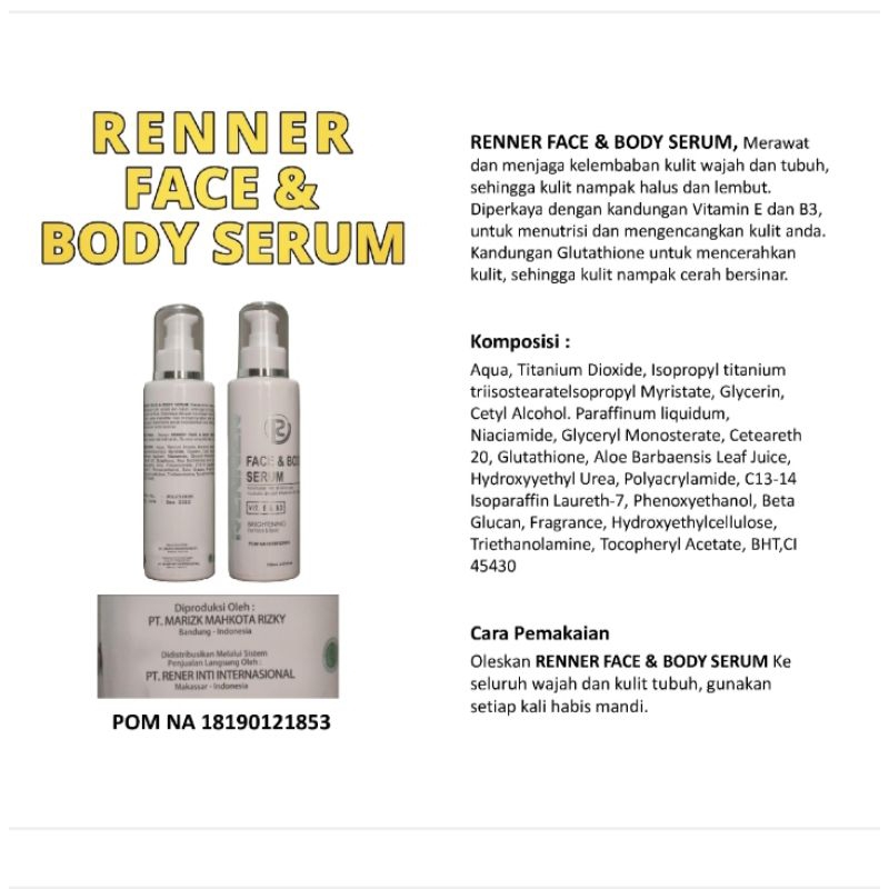renner face body serum