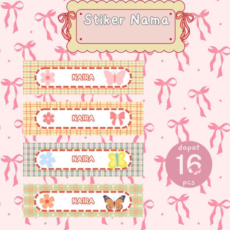

Stiker Nama Anak Anti Air Custom Nama (Isi 16 pcs)