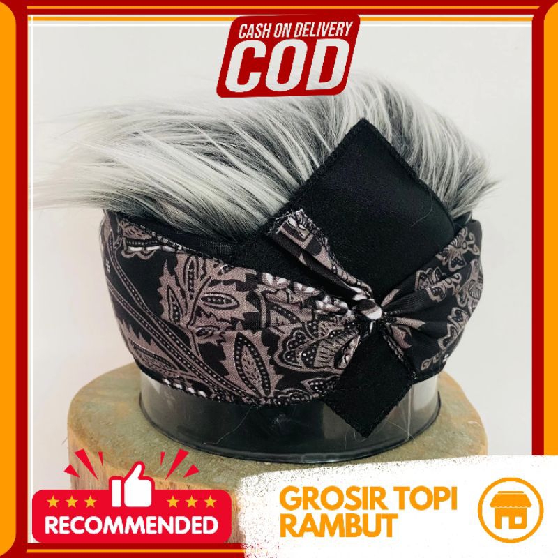 blankon rambut topi premium udeng bali rambut palsu