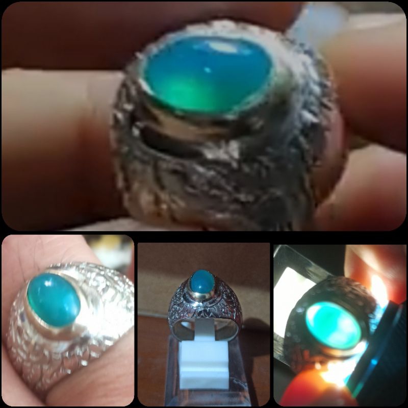 CINCIN BATU BACAN DOKO NATURAL (CHRYSOCOLLA) mini