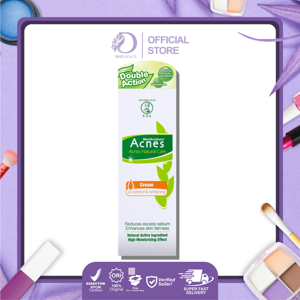 Acnes Natural Care Oil Control & Whitening Cream - Pelembab Wajah 40 gr