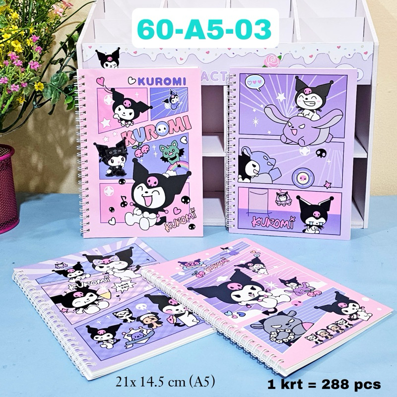 

Note book / Buku Tulis A5 Spiral Motif Sanrio Kuromi