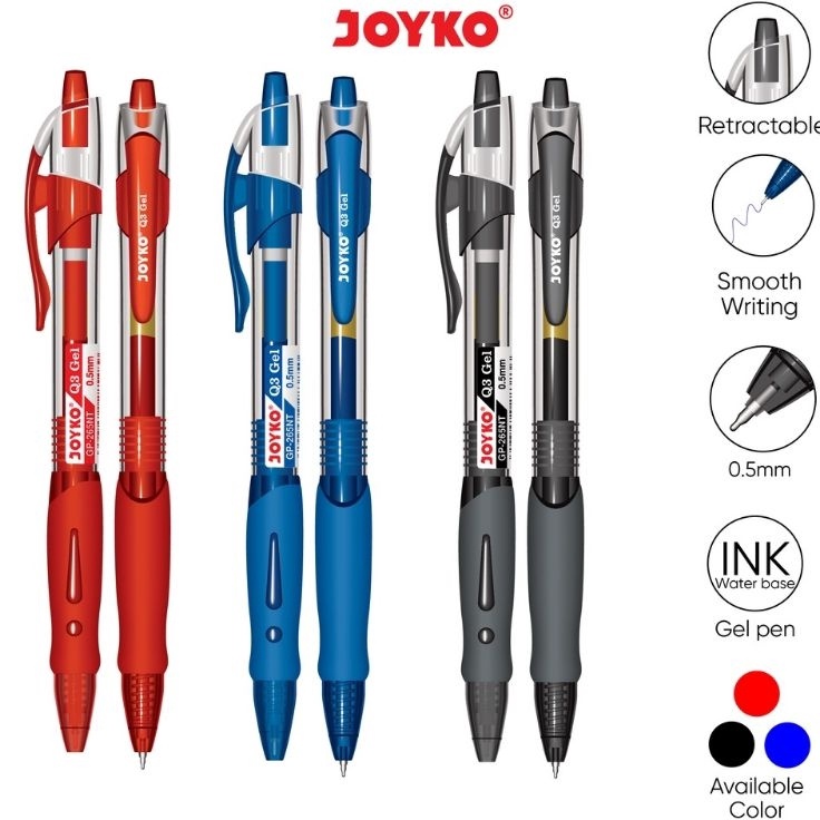 

LUAR BIASA Gel Pen Pulpen Pena GP 265 Q Gel 5 mm 12 pcs