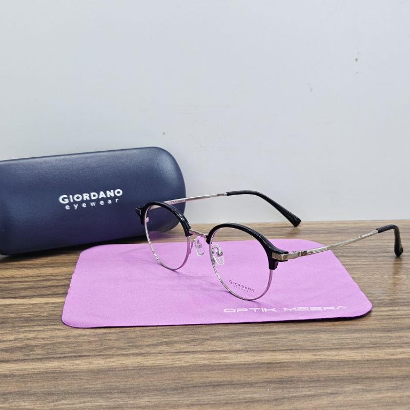 kacamata pria wanita original giordano bulat GA03273 06 49 hitam silver