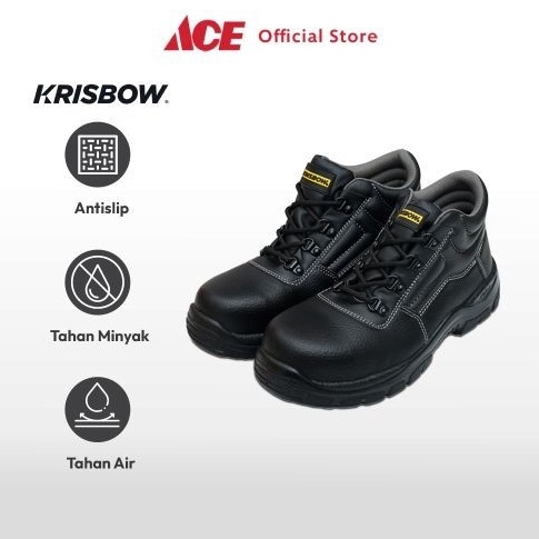Harga Bersahabat Ace Krisbow Ukuran 41 Hercules Sepatu Pengaman 6 inci Srss  Hitam Safety Shoes Peng