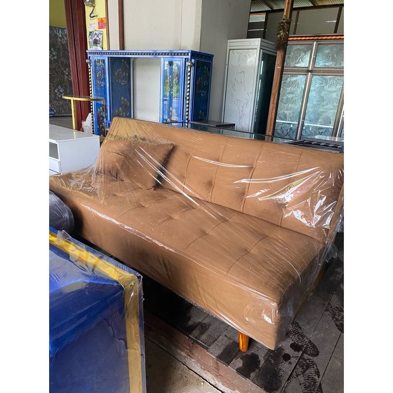 sofa bed sofa lipat /sofa santai depan tv/sofa ruang keluarga kain bludru termurah laris promo