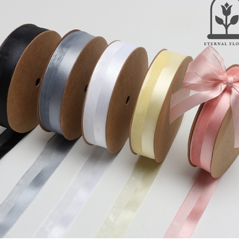 

KESEMPATAN TERBATAS 1ROLL Pita HALF TRANSPARANT Import Satin organza Korea Kado Dekorasi Hampers Bouquet Lebar 25cm Panjang 225meter Colourful Cantik Murah Kerajinan Tangan