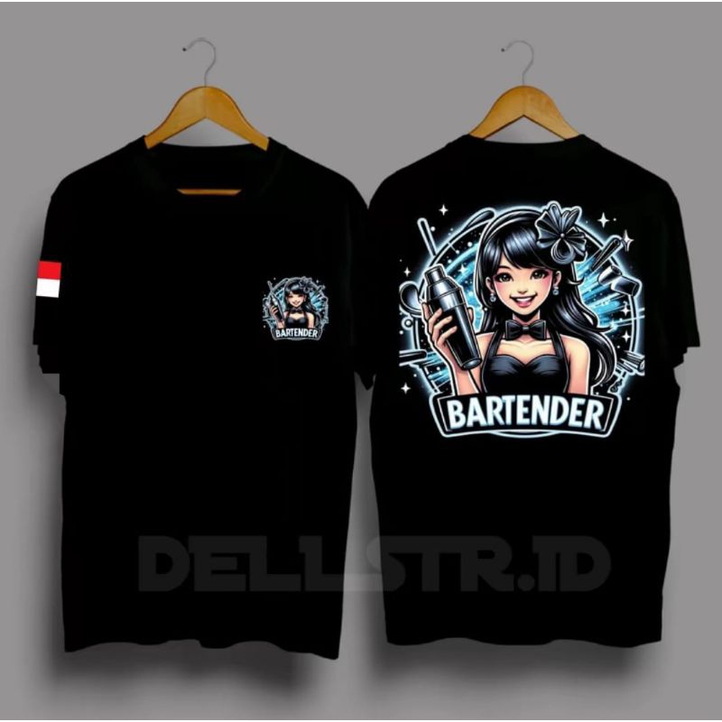 KAOS BARTENDER GAMBAR CEWE KOPI INDONESIA