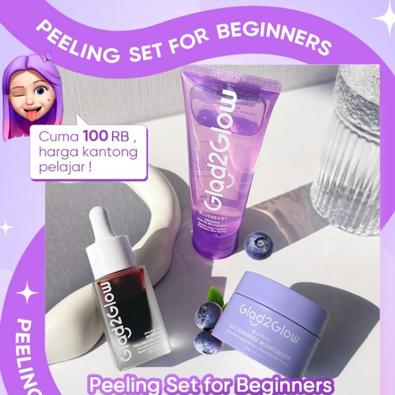 BUNDLE GLAD2GLOW PEELING SET- PAKET 3IN1 PEELING SET GLAD2GLOW