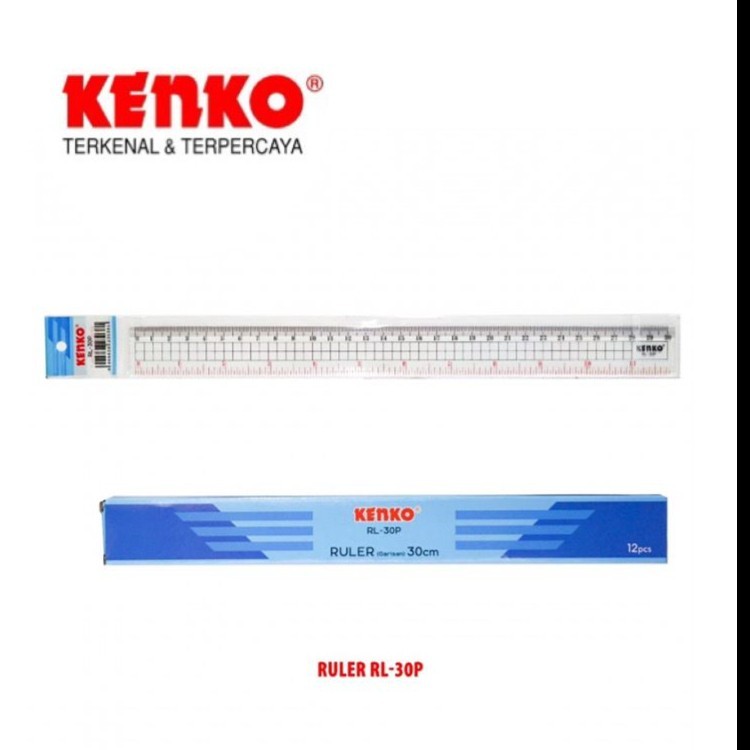 

Penggaris Plastik 30cm Ruler RL-30P Kenko Murah Bagus Original