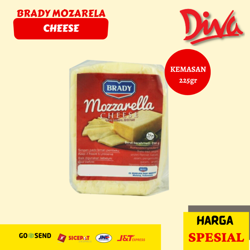 

[225gr] Brady Mozarella | Keju Brady Cheese Moza