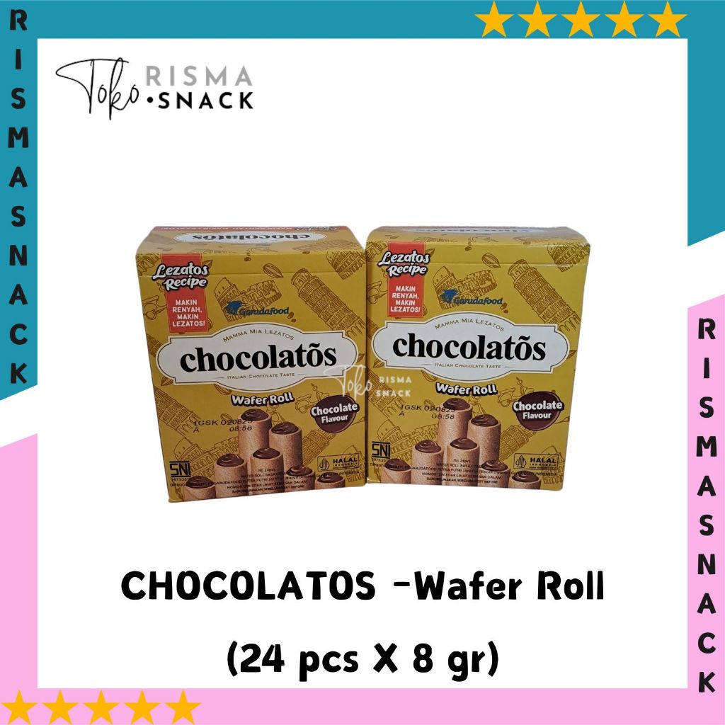 

Chocolatos Wafer Roll kemasan (24pcs x 8gr)