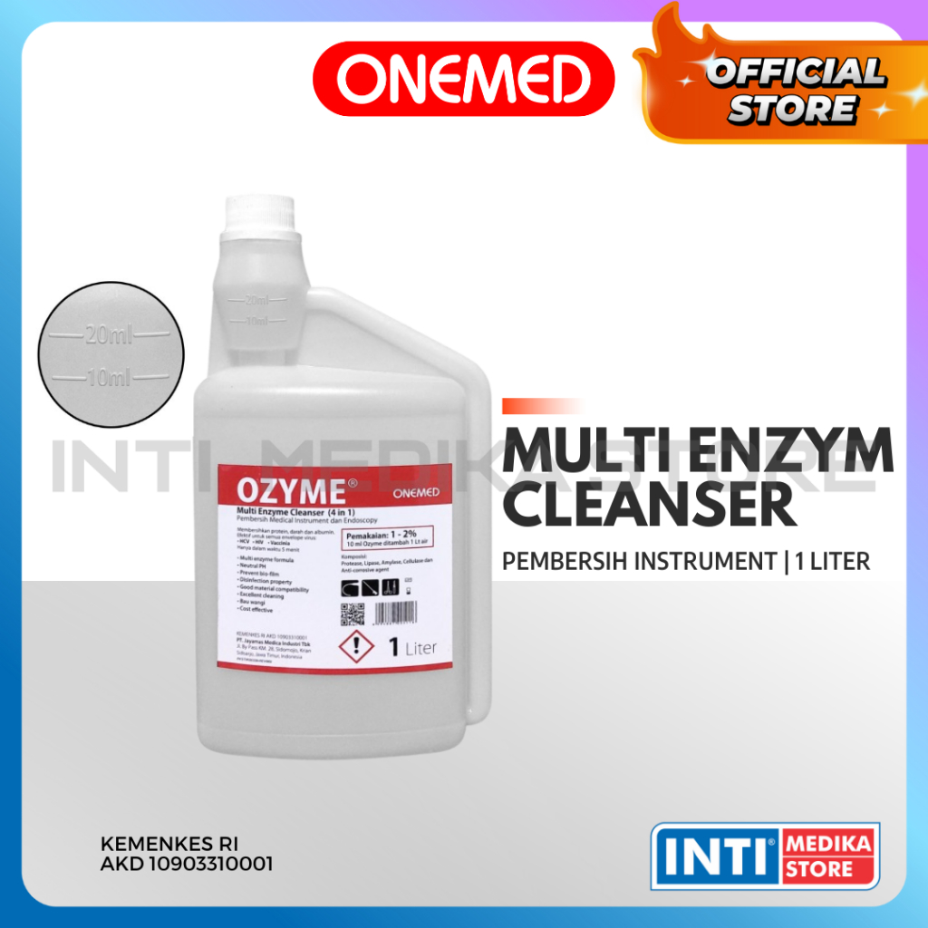 ONEMED - OZYME 1 Liter ( Multi Enzym Cleanser ) | Pembersih Instrument