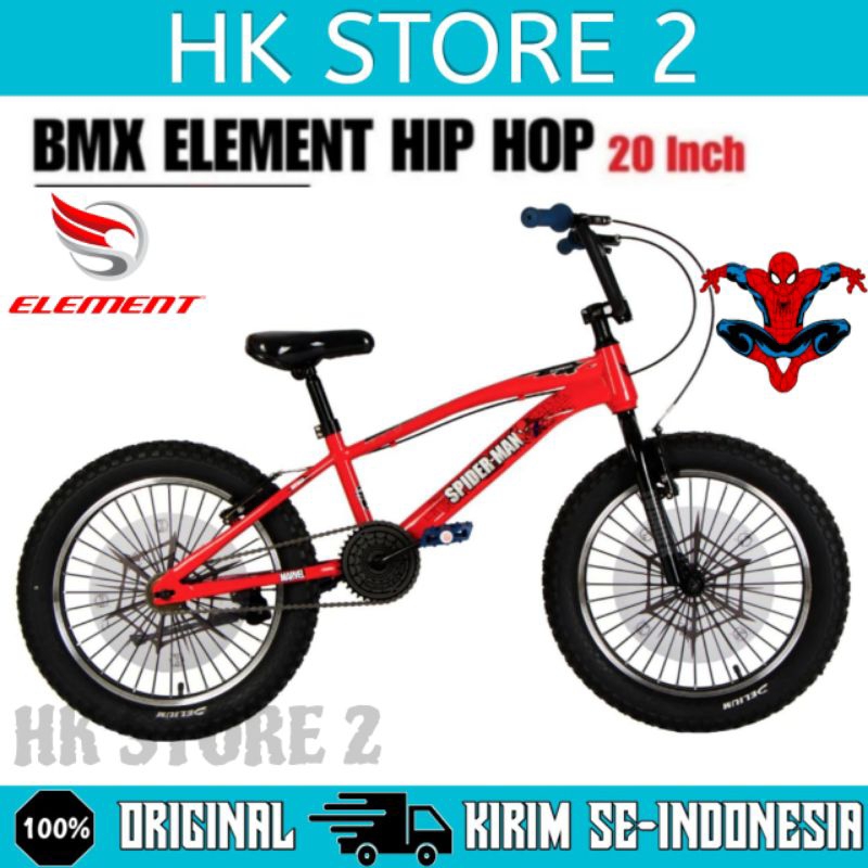 Sepeda BMX Anak Laki ELEMENT HIP HOP Ukuran 20 Inch Ban 3.0 Jumbo