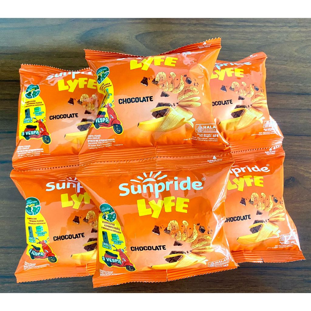 

paket Sunpride Lyfe Banana Chips Keripik Pisang 1 Renceng isi 10 pcs @12gr