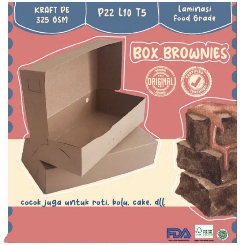 

Box Brownies Dus Brownies Dus Brownis Food Grade 22 x 10 x 5