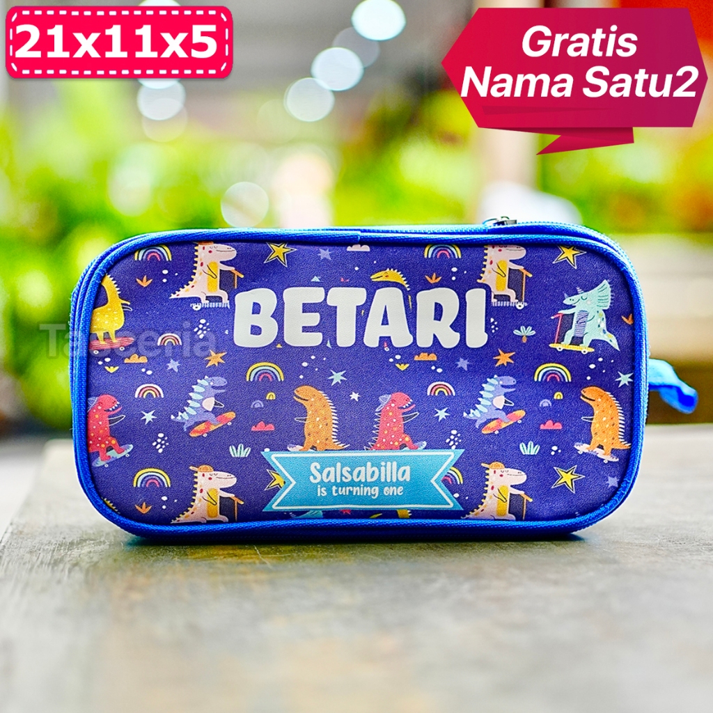

Tempat Pensil Custom Nama Karakter Dino/ Pencil Case Anak Custom / Kotak Pensil Souvenir / Hampers Ulang Tahun Anak