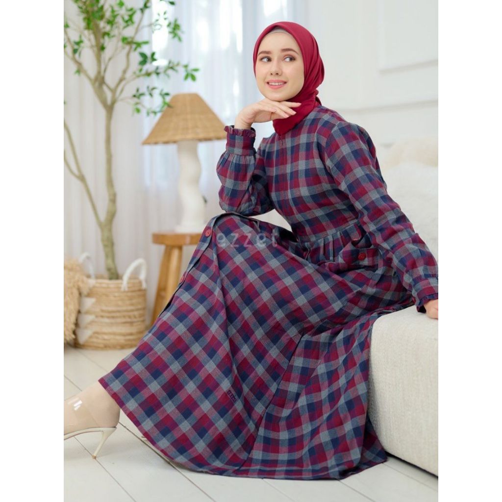BaradiFashion || Gamis Abigail Vol 3/Gamis Flanel/Gamis Jumbo Premium/Gamis Kotak Kotak