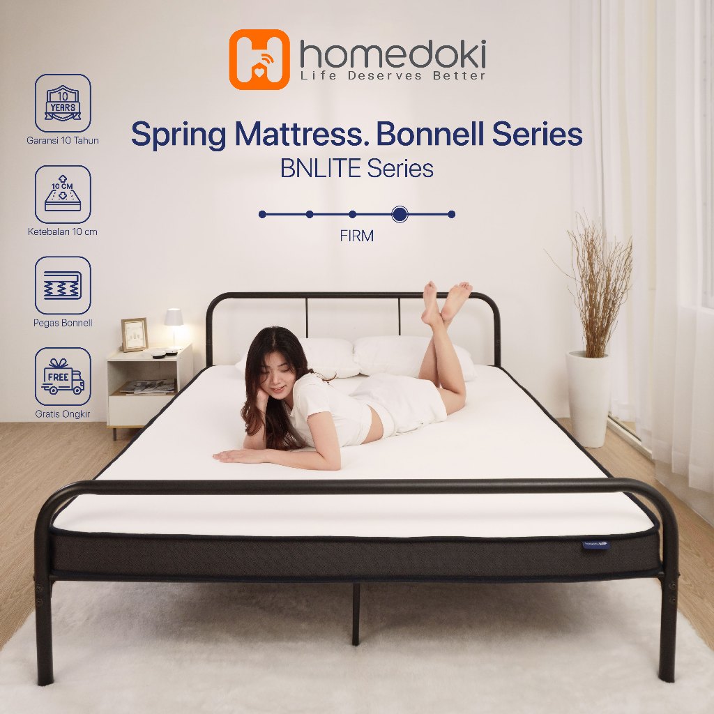 Homedoki BNLITE Series / Kasur Spring Bed / Kasur Spons Busa  / Tebal 10cm / Matras Anti Lembab
