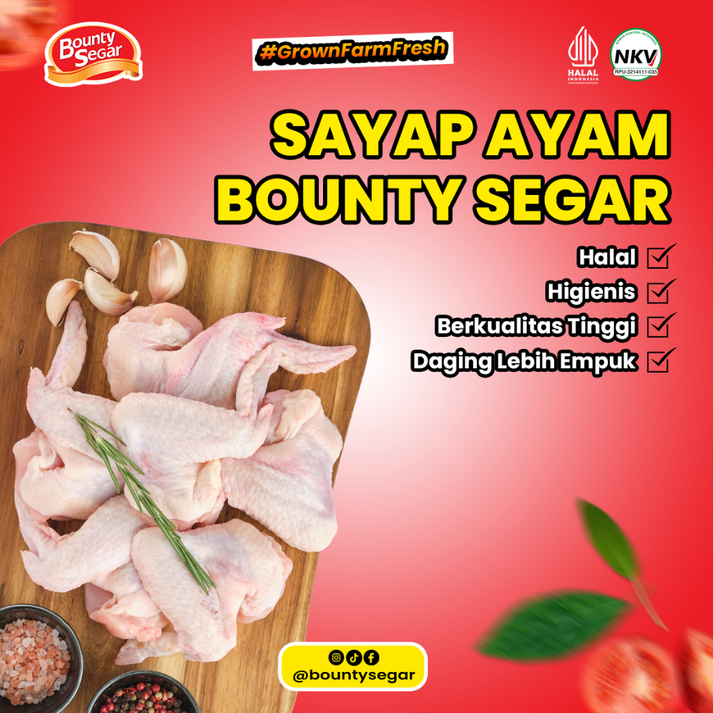 

Sayap Ayam Sehat & Higienis 450-500gr / 950-1000gr | Premium, Halal, Bergizi