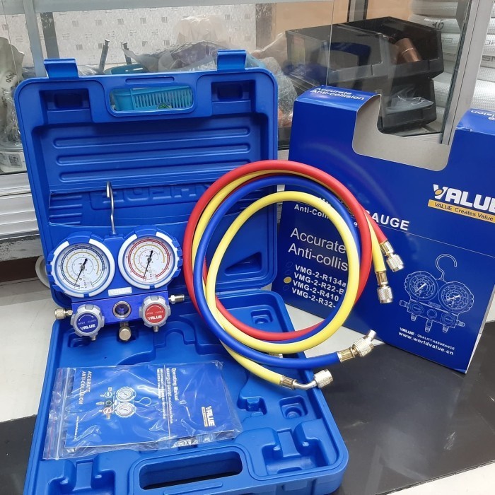 Manifold AC value R410 R32 R22 R134 plus box bok VMG 2 Analize manifol
